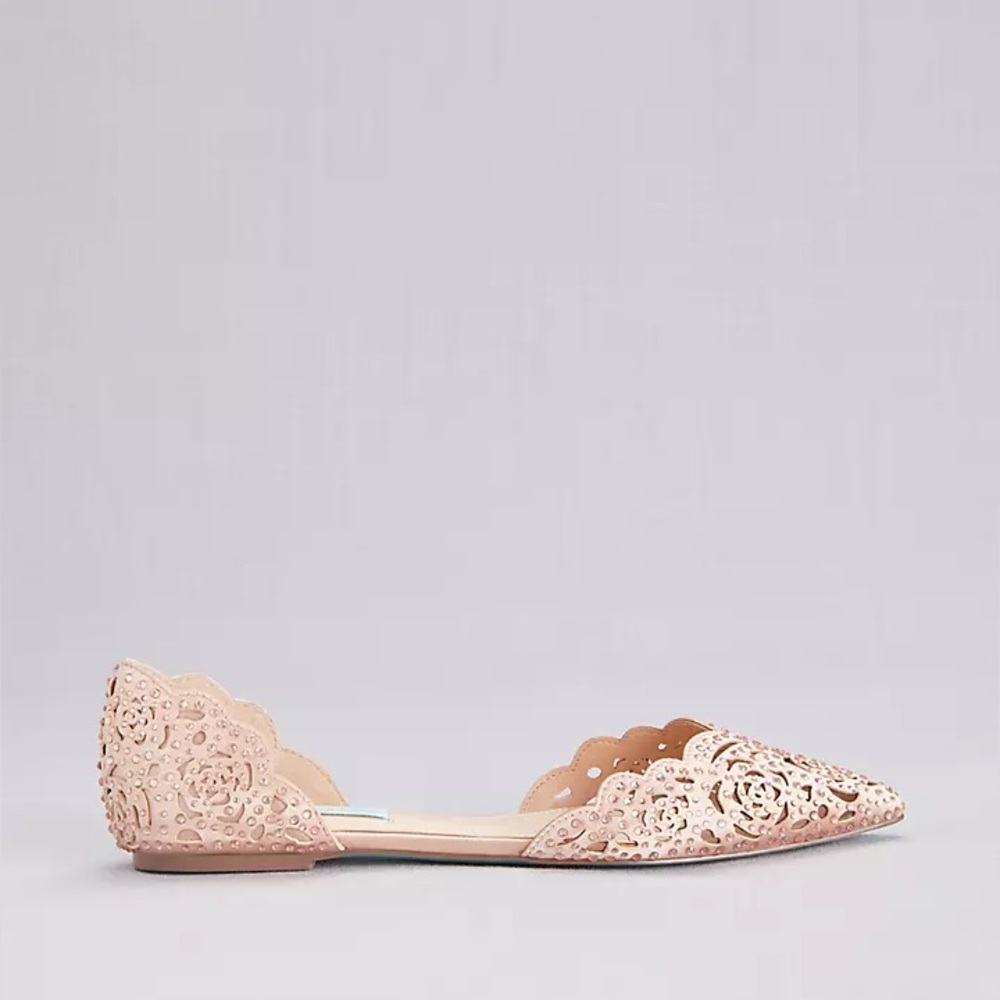 Betsey Johnson Lucy Embellished Flats. Blush pink Women’s size 8